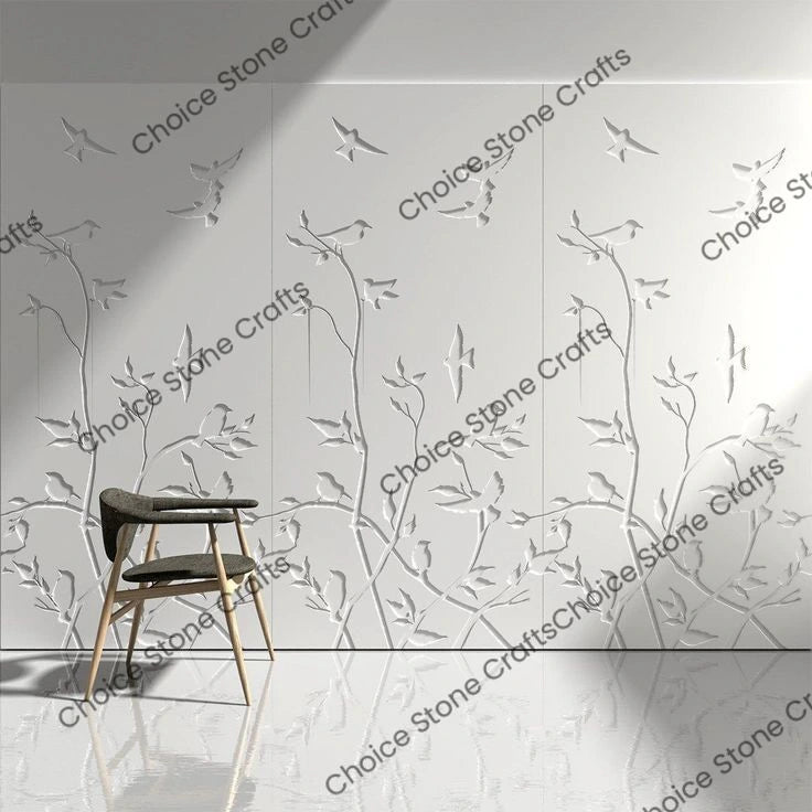Birds Stone Wall Carving