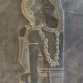 Radha Krishna Mural Black Marble