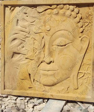 Buddha Mural Yellow Stone