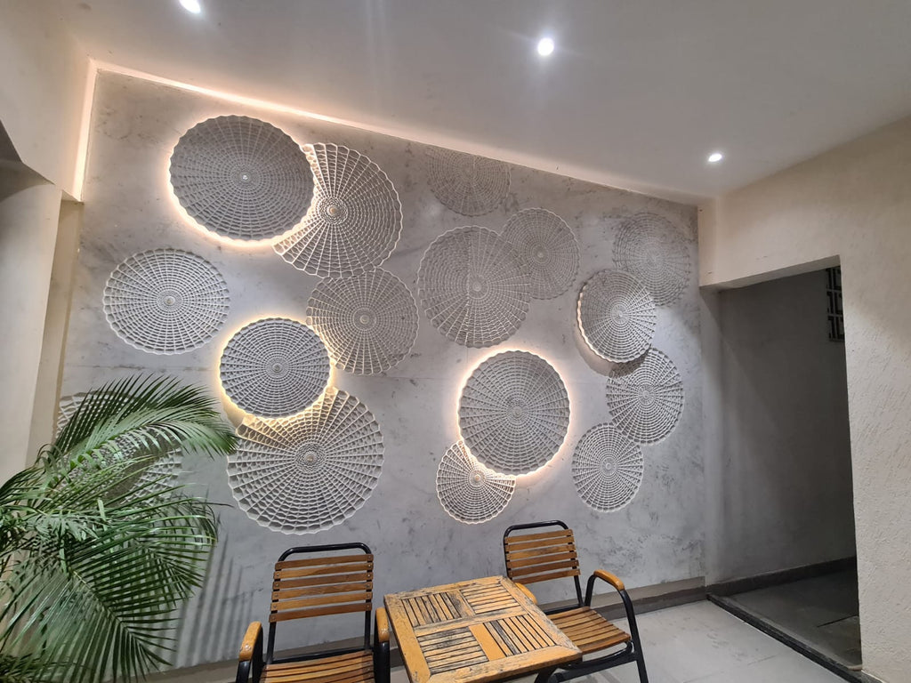 Stone Wall Carving Circle Pattern