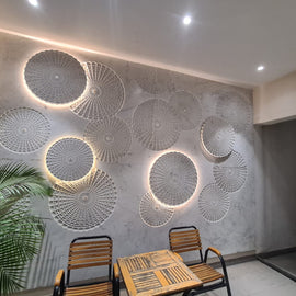Stone Wall Carving Circle Pattern