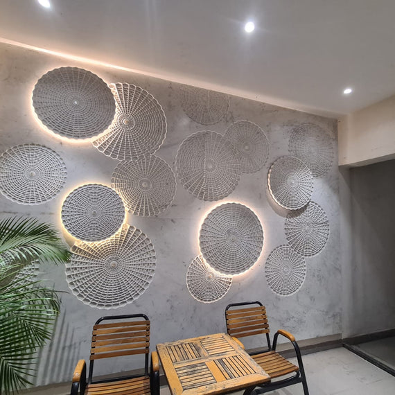 Stone Wall Carving Circle Pattern