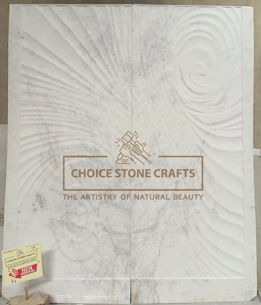 Marble Wave Pattern or Ripple Design Stone Wall Carving