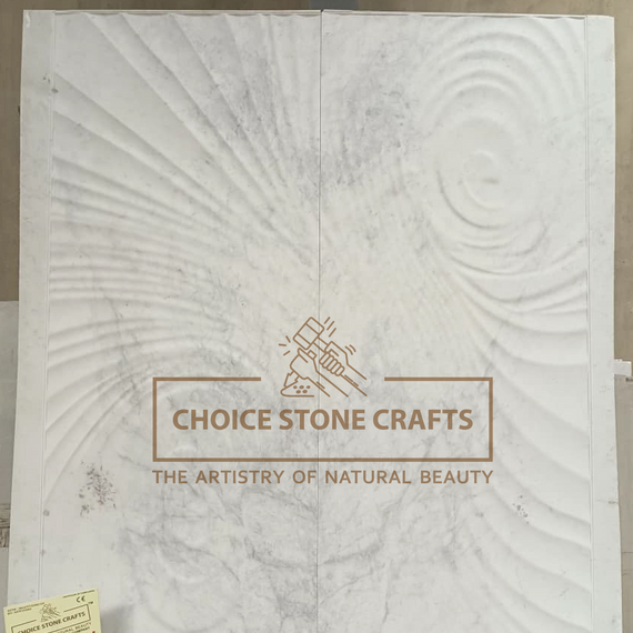 Marble Wave Pattern or Ripple Design Stone Wall Carving