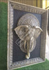Antique Finish Marble Elephant Face Mural