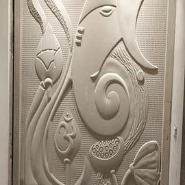Ganpati Natural Stone Wall Mural for Entrance Wall