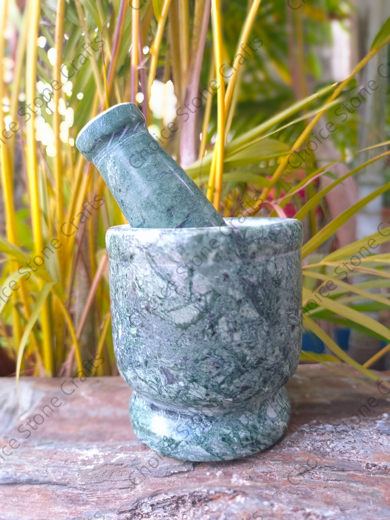 Green Marble Mortar and Pestle/ Imam/Ohkli Musli