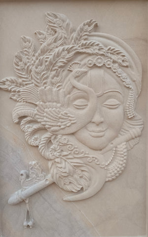 Lord Krishna Stone Mural
