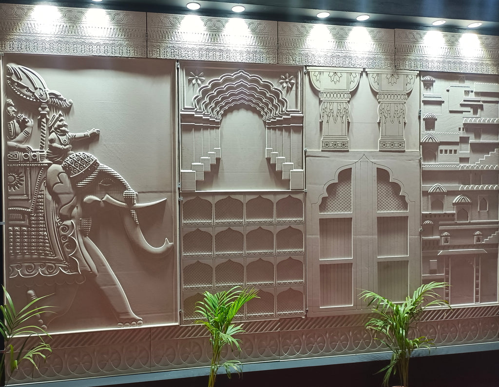 Stone Wall Carving Heritage Pattern