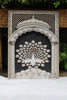 Marble Jharokha Panel with Fully Fanned Peacock