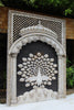 Marble Jharokha Panel with Fully Fanned Peacock