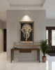 Antique Finish Marble Elephant Face Mural