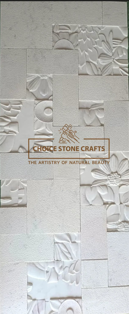 Natural Marble Stone Wall Cladding Blossom Flower Pattern