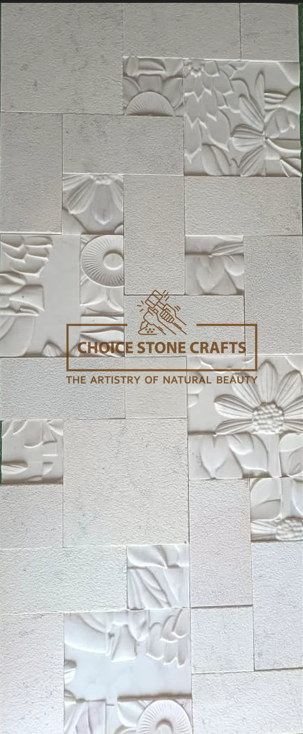 Natural Marble Stone Wall Cladding Blossom Flower Pattern