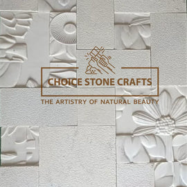 Natural Marble Stone Wall Cladding Blossom Flower Pattern