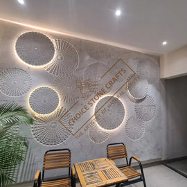 Natural Stone Wall Carving Circle Pattern