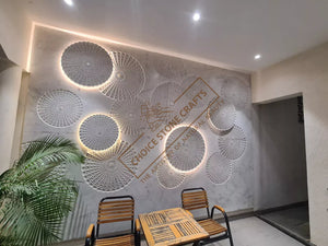 Stone Wall Carving Circle Pattern