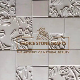 Natural Stone Wall Cladding Flower Leaf Pattern