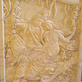 Stone Mural Radha Krishna Jhula
