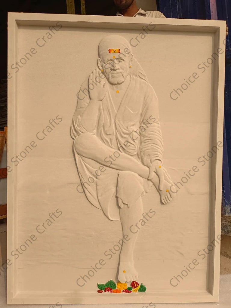 Stone Mural Sai Baba