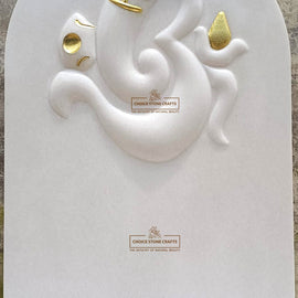Temple Back Wall Marble Stone Carving Om Ganeshji