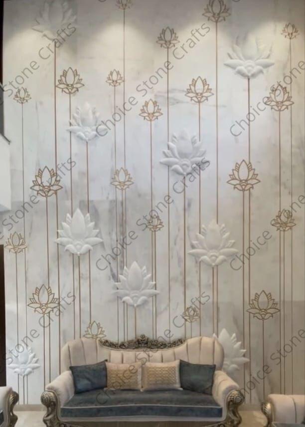 NATURAL STONE WALL CARVING LOTUS