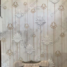 NATURAL STONE WALL CARVING LOTUS