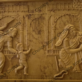 Bal Krishna With Yashoda Stone Mural