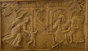 Bal Krishna With Yashoda Stone Mural