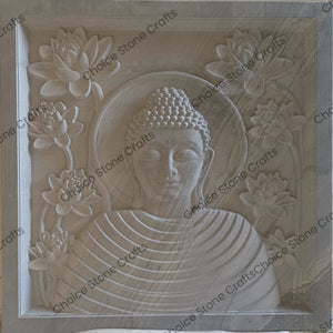 Buddha With Lotus Stone Wall Mural