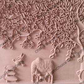 Cow And Calf Stone Mural