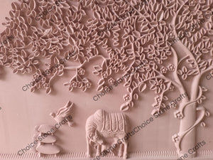 Cow And Calf Stone Mural