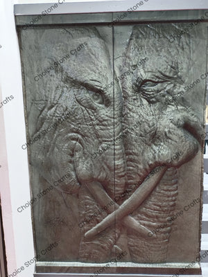 Elephant Face Stone Mural
