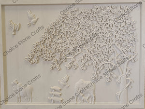 Kamdhenu under Kalpavriksh Natural Stone Mural