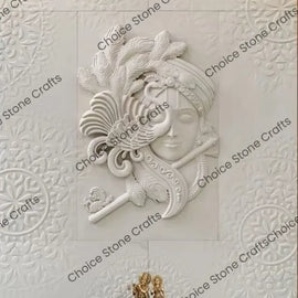 Krishna Face Stone Mural