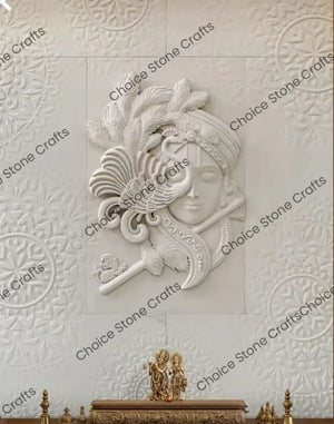 Krishna Face Stone Mural