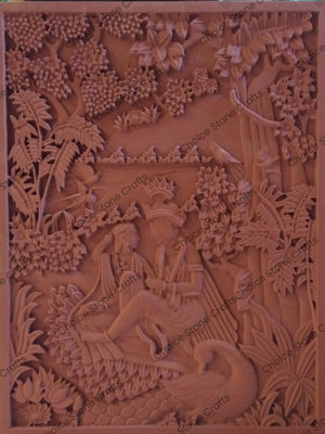 Krishna Radha Stone Wall Mural