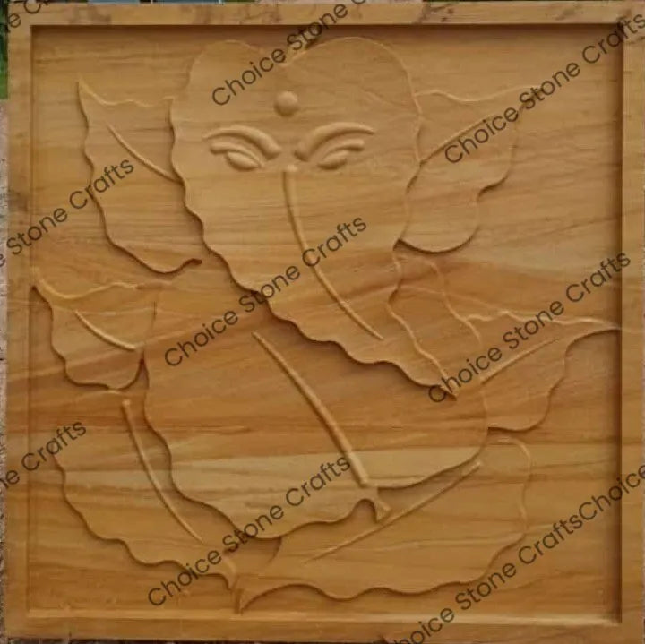 Leaf Ganpati Stone Mural