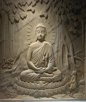 Lord Buddha in Dhayan Mundra Stone Mural