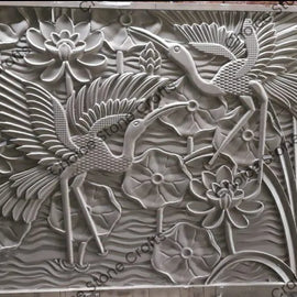 Lotus And Birds In a Pond Stone Mural