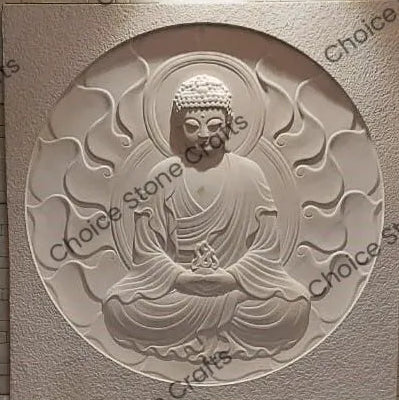Lotus Buddha Stone Mural
