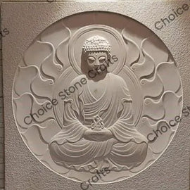 Lotus Buddha Stone Mural