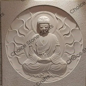Lotus Buddha Stone Mural