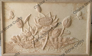 Lotus Flower Stone Mural