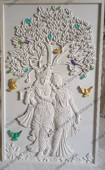 Radha Krishan Tree Stone Wall Mural