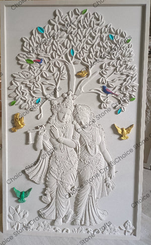 Radha Krishan Tree Stone Wall Mural