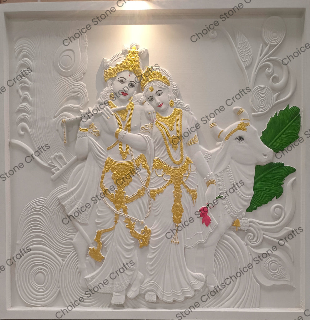 Radha Kishna Stone Wall Mural