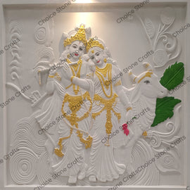 Radha Kishna Stone Wall Mural