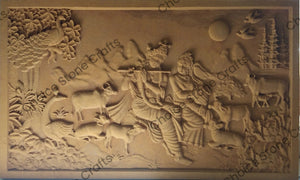 Radha Krishna in Vrindavan Stone wall Mural