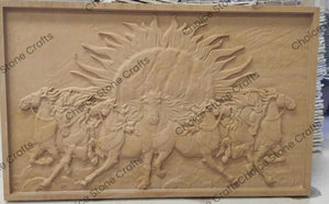 Seven Horeses Running at Sunrise Stone wall Mural